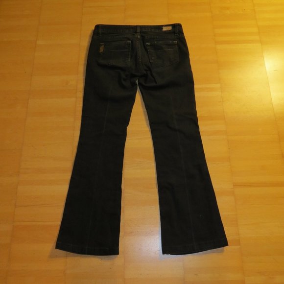 PAIGE black denim low rise bootcut jeans 26 - Picture 4 of 6